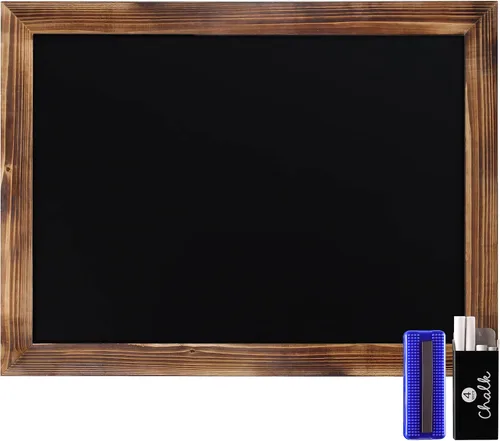 Vista 29 de HBCY Creations Pizarra de tiza de pared con marco de madera maciza blanqueada de 11" x 17", superficie magnética, decoración para el hogar, menús 1