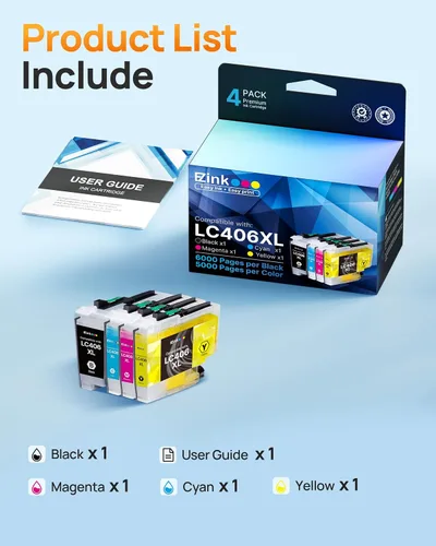 Vista 7 de E-Z Ink LC406XL LC406 Cartuchos de tinta para impresora Brother Reemplazo para LC406 XL LC406XL para Brother MFC-J4335DW MFC-J5855DW MFC-J6555DW