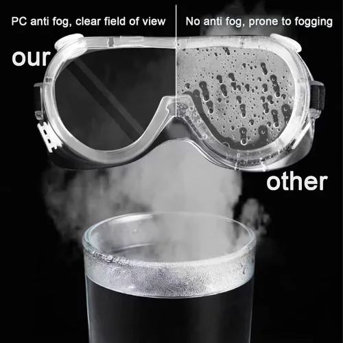 Vista 5 de Gafas de seguridad 6 unidades - Gafas de protección antiempañamiento - Lentes transparentes ajustables, protección ocular suave y ligera