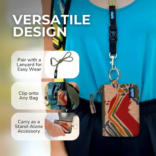 Vista 42 de KAVU Stirling Cartera delgada de lona de algodón con cremallera de doble cara