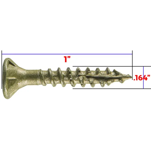 Vista 7 de 8 x 1 revestimiento exterior recubierto de bronce, tornillo de madera multiusos compatible con ACQ, cabeza plana Torx/Star Drive de 1 libra, 288