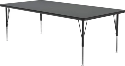 Vista 58 de Correll - Mesa rectangular de actividades para el aula de 24 x 36 pulgadas, altura ajustable (19-29 pulgadas), parte superior de nogal colonial