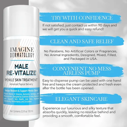 Vista 6 de Re-Vitalize, para hombres, crema para alivio de la salud del pene, calma y protege la piel roja e irritada (5.onzas fluidas, 150 mililitros)