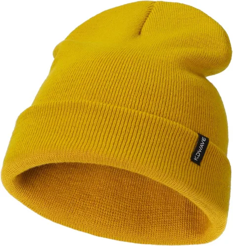 Vista 11 de Gorros de lana para mujeres y hombres, unisex, de punto suave, con puños, diseño de calavera, elástico, color sólido, sombreros de invierno