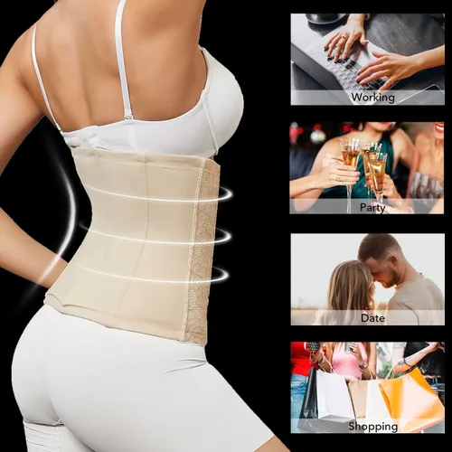 Vista 6 de MaiRêve Faja moldeadora de cintura de encaje para mujer, moldeador de curvas de cuerpo