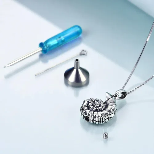 Vista 3 de YFN Collar de urna para cenizas de plata de ley con colgante de recuerdo de cremación, regalo de joyería para mujeres, hombres, niñas y niños