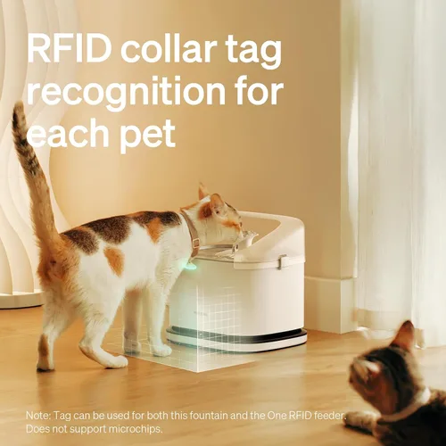 Vista 5 de Paquete de 2 comederos automáticos RFID PETLIBRO para gatos, sensor de collar para comidas personalizadas, reconocimiento de gatos, seguimiento
