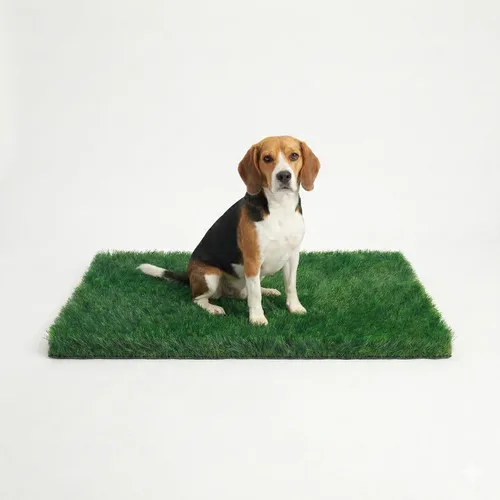 Vista 10 de MAYSHINE Césped artificial para perros, césped artificial para interiores y exteriores, tapete para perros con cuchillas suaves, césped artificial