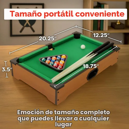 Vista 6 de Hey Play Mini mesa de billar, juego de billar portátil de mesa, 20.25 x