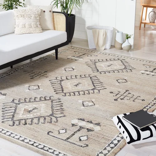 Vista 23 de SAFAVIEH Kilim Collection - Alfombra decorativa de 2 x 3 pies, color negro y marfil, yute de tejido plano hecho a mano, ideal para zonas de alto