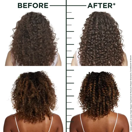 Vista 3 de Garnier Fructis Hair Filler Champú reparador de humedad, champú sin sulfato para cabello rizado y ondulado con ácido hialurónico, 10.1 onzas