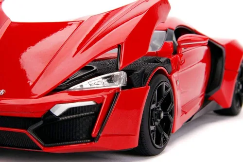 Vista 3 de Jada Fast & Furious Lykan Hypersport 1:18 - Coche fundido a presión y figura de Dom de 3 pulgadas, juguetes para niños y adultos