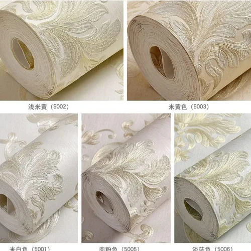 Vista 4 de Q QIHANG Papel tapiz de estilo europeo 3D en relieve damasco grueso no tejido, para sala de estar, dormitorio, comedor, TV, fondo, pared, 20.87