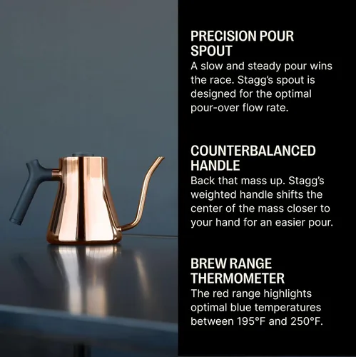 Vista 2 de Tetera con cuello de cisne Fellow Stagg, Negro mate
