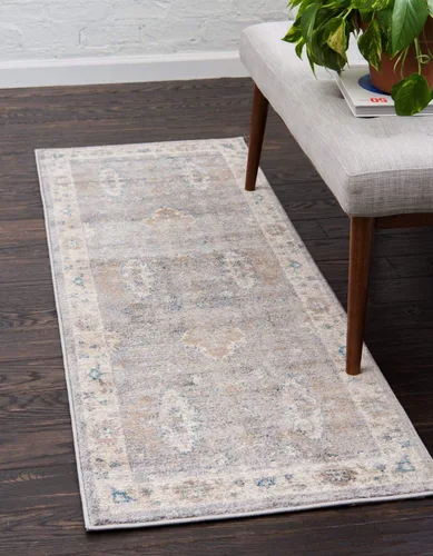 Vista 12 de Unique Loom Salzburg Collection - Alfombra clásica con diseño tradicional de medallón, de inspiración oriental, 2 pies x 3 pies, color gris/beige