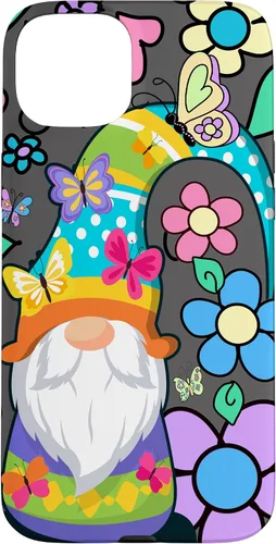 Vista 9 de Floral Daisy Flower Pattern with Butterflies Funny Gnome Case for iPhone 17