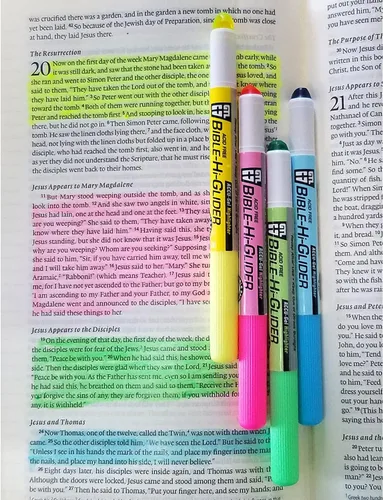 Vista 2 de G.T. Luscombe Company, Inc. Accu-Gel Bible-Hi-Glider Bible Study Set No Bleed Solid Gel Highlighter No Smearing or Fading Long Lasting Bright