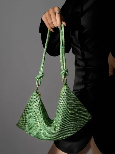 Vista 3 de SWEETV Bolso de noche para mujer, bolso de mano con diamantes de imitación para formalbodacóctelbaile de graduaciónfiestaclub, bolsas Hobo