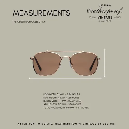 Vista 4 de Weatherproof Vintage Gafas de sol de diseñador para hombre, protección UV400, marco de aviador cuadrado de metal duradero
