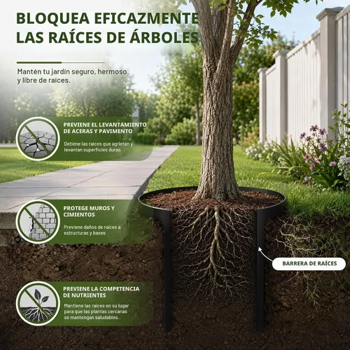 Vista 7 de Barrera de raíz de árbol de 18 pulgadas x 20 pies x 60 mil, barrera de raíz de hierba, barrera de bambú para bordes de jardín para bloques de bordes