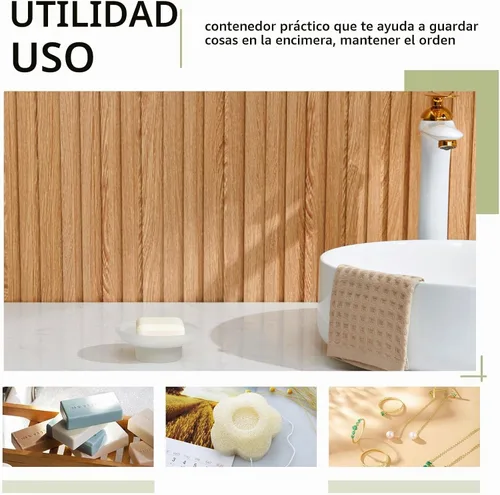 Vista 6 de Aomasi Jabonera redonda de vidrio para lavabo de ducha de baño, esmerilado