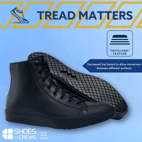 Vista 3 de Shoes for Crews Zapatillas de trabajo unisex antideslizantes de caña alta - Zapatos cómodos y resistentes al agua para mujeres y hombres