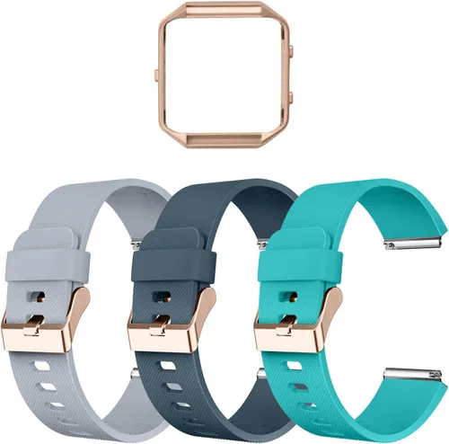 Vista 17 de Correa con marco para reloj Fitbit Blaze de LEEFOX, edición especial, correa de silicón, unisex, S G-10pack Classic+1 Marco Negro