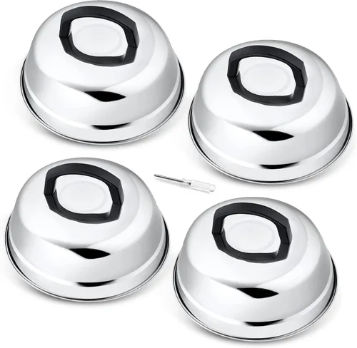 Vista 8 de Leonyo Tapa de cúpula de fusión de queso de 9 pulgadas, accesorios de plancha de acero inoxidable, cubierta duradera para cocinar al vapor