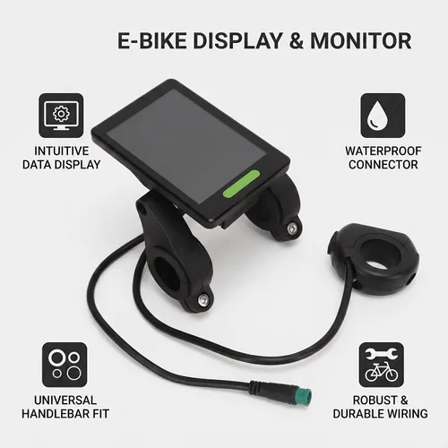 Vista 2 de Pantalla LCD eléctrica, 24V 36V 48V 60V, Medidor de pantalla eléctrica, Panel de control de pantalla LCD de pantalla grande, Velocímetro