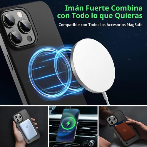 Vista 3 de GRECAZO - Funda magnética delgada para iPhone 14 Pro Max de 6.7" (2022), ultradelgada, ligera, duradera, sin marco, cubierta dura mate, compatible