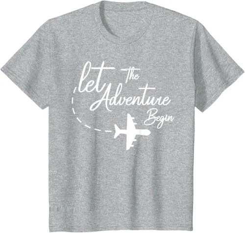 Vista 38 de Let The Adventure Begin - Camiseta inspiradora en modo de viaje en avión, Negro, S