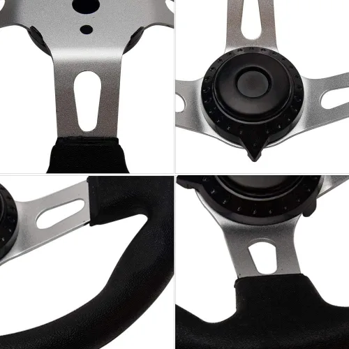 Vista 4 de Volante para Carretera de Tierra 270mm de 3 Radios para Vehículo con Espuma PU Interior para Go Kart de NINEFOX
