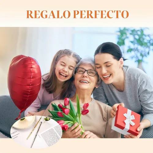 Vista 7 de 4 palillos de metal para el cabello, palillos dorados y plateados