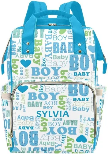 Vista 12 de Mochila de pañales personalizada, regalo con nombre, letras para bebé, color gris, rosa, bolsa de viaje versátil: gran capacidad y múltiples