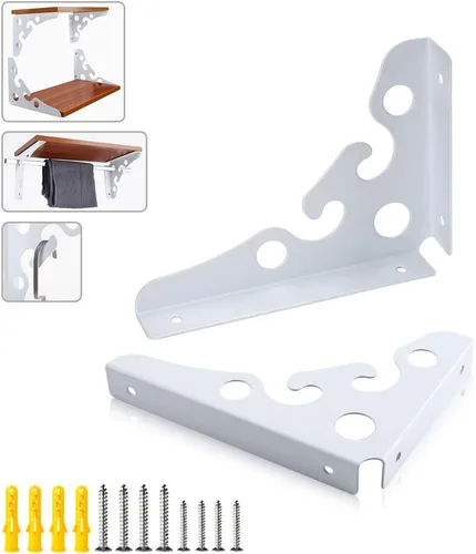 Vista 6 de Soportes creativos de pared flotantes de metal triangular, diseño de gancho para colgar perchas de ropa, sala de estar, estudio, dormitorio, baño
