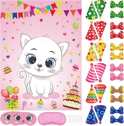 Vista 7 de PLULON Juego de Poner la Cola a la Mariposa para Niños, Póster de Juego de Cumpleaños de Mariposa para Niños y Niñas, Regalos de Fiesta