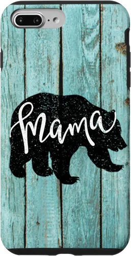 Vista 12 de Turquoise Woodgrain Rustic Farmhouse Shiplap Wood Mama Bear Case for iPhone 17