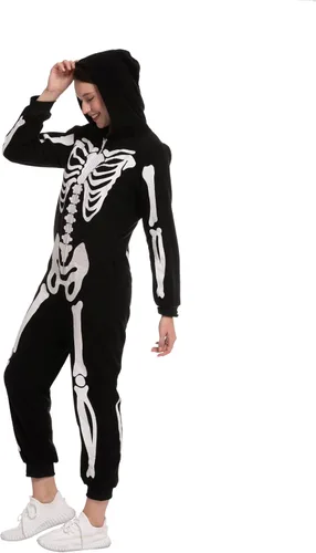 Vista 3 de Spooktacular Creations Pijama de esqueleto a juego para la familia para adultos, disfraz de Halloween, fiesta temática de cosplay