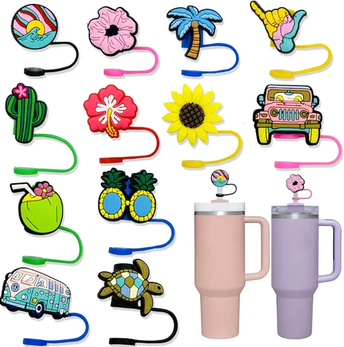 Vista 7 de 10 tapas de popote para vaso Stanley Cup de 30 y 40 onzas, de 0.394 in, reutilizables, de silicona, para copas Stanley, accesorios para vasos Soccer