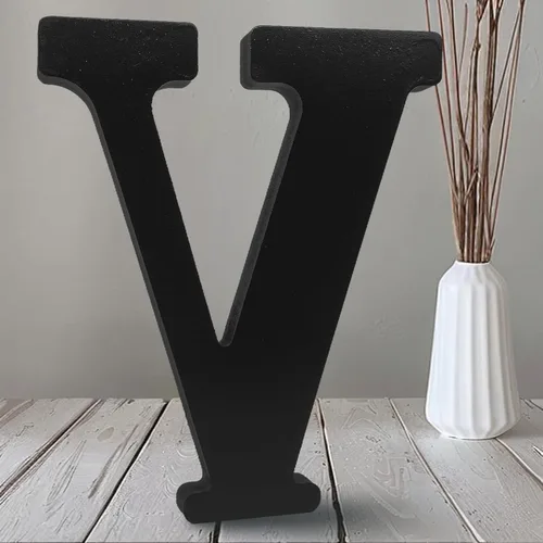 Vista 29 de AOCEAN Letras de madera negra de 10 pulgadas, letras de madera sin terminar para Halloween, letras decorativas de pie, rebanadas, decoración