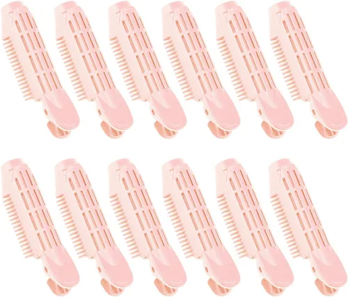 Vista 9 de SUPERFINDINGS 12 unids Instantánea Raíz Volumizador Raíz s Auto Grip Raíz Volumen Rizador de Pelo Clip Color Marrón para Mujeres Peinado