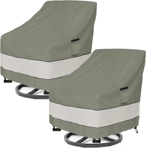 Vista 24 de Cubiertas para juego de muebles de patio Aacabo para 3 piezas de bistró al aire libre, cubierta impermeable 100% para muebles de exterior para 2