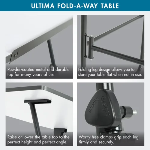 Vista 6 de Studio Designs 19652 Ultima Fold A Way Mesa, color negro