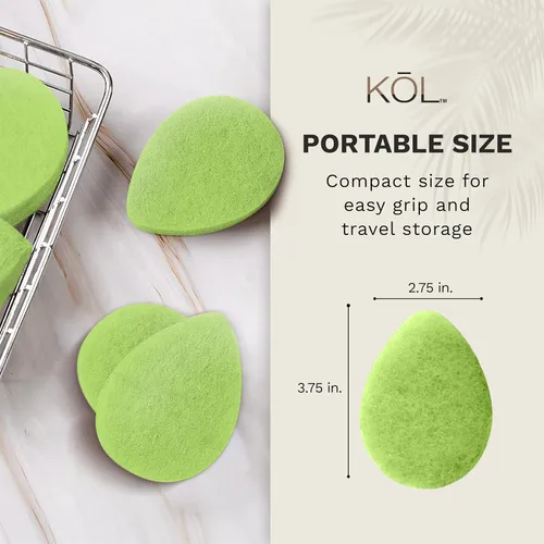 Vista 5 de KOL Cepillo facial, almohadillas de limpieza facial exfoliantes con infusión de aloe, esponja facial exfoliante desechable para limpieza diaria