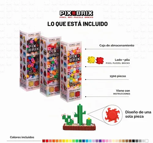 Vista 2 de Pix Brix Pixel Art Puzzle - Ladrillos de construcción, paquete de 1,500