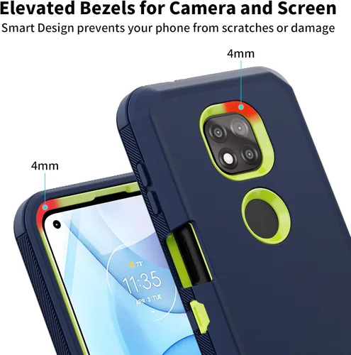 Vista 4 de Jiunai Funda para Moto G Power 2021, 3 piezas, armadura resistente, a prueba de golpes, híbrida de doble capa, protección contra caídas, resistente