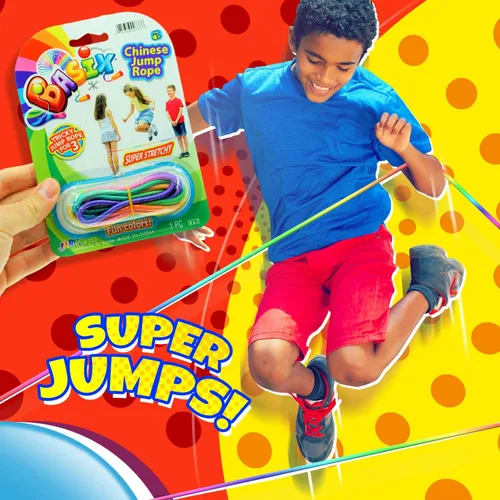 Vista 3 de Cuerda China Juego de Cuerda Elástica para Saltar para Niños y Adultos I de JA-RU Cuerda Elástica Colorida para Saltar para Niñas y Niños. Detalle