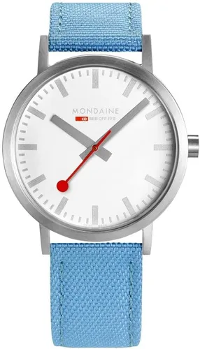 Vista 5 de Mondaine Reloj Classic Official Swiss Railways BlancoAqua, Movimiento de cuarzo