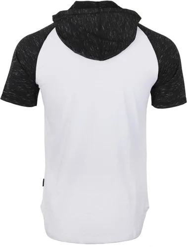 Vista 3 de ZIMEGO Sudadera con capucha de manga corta para hombre, sudadera con capucha de bloque