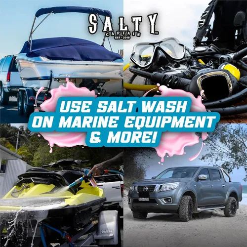 Vista 9 de Salty Captain - Removedor de sal espumoso para limpiar y quitar sal de barcos y automóviles, evita la corrosión del agua salada en esquís marinos